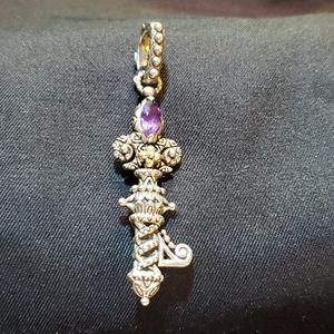 Barbara Bixby 18k & Amethyst Fleur De Key Pendant